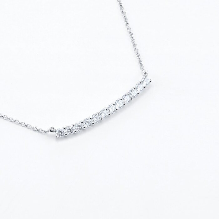 Mayors 18k White Gold 0.74cttw Diamond Bar Necklace