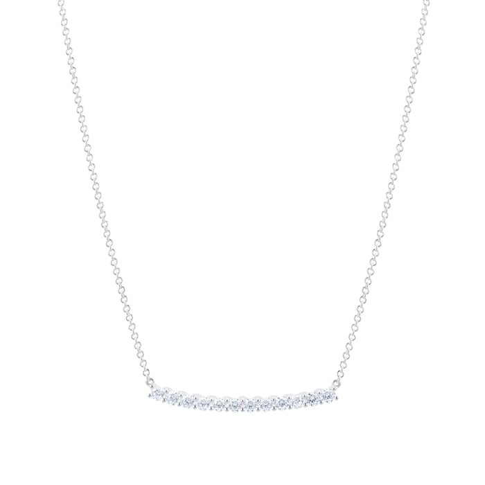 Mayors 18k White Gold 0.74cttw Diamond Bar Necklace