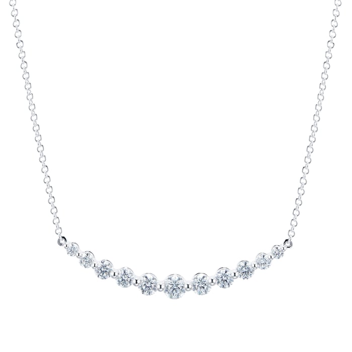 Mayors 18k White Gold 1.07cttw Diamond Smile Necklace