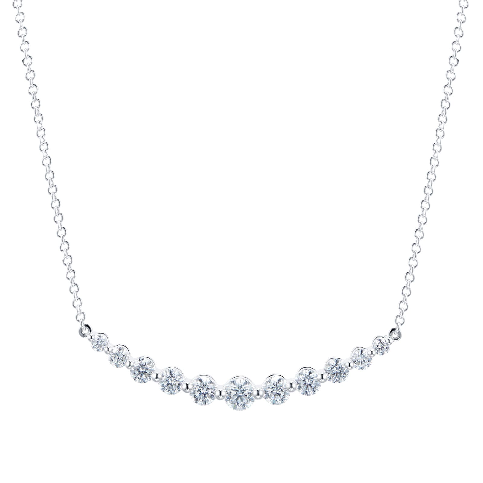 Mayors 18k White Gold 1.07cttw Diamond Smile Necklace
