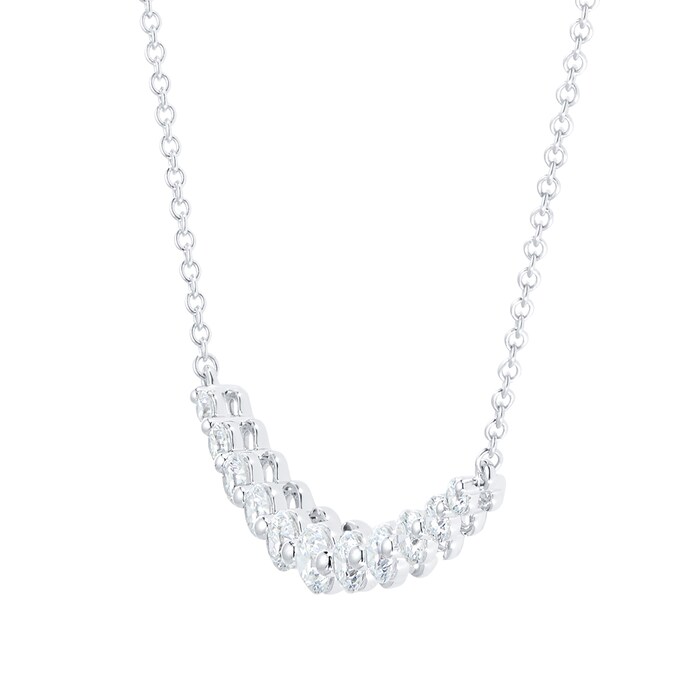 Mayors 18k White Gold 1.07cttw Diamond Smile Necklace