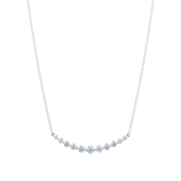 Mayors 18k White Gold 1.07cttw Diamond Smile Necklace