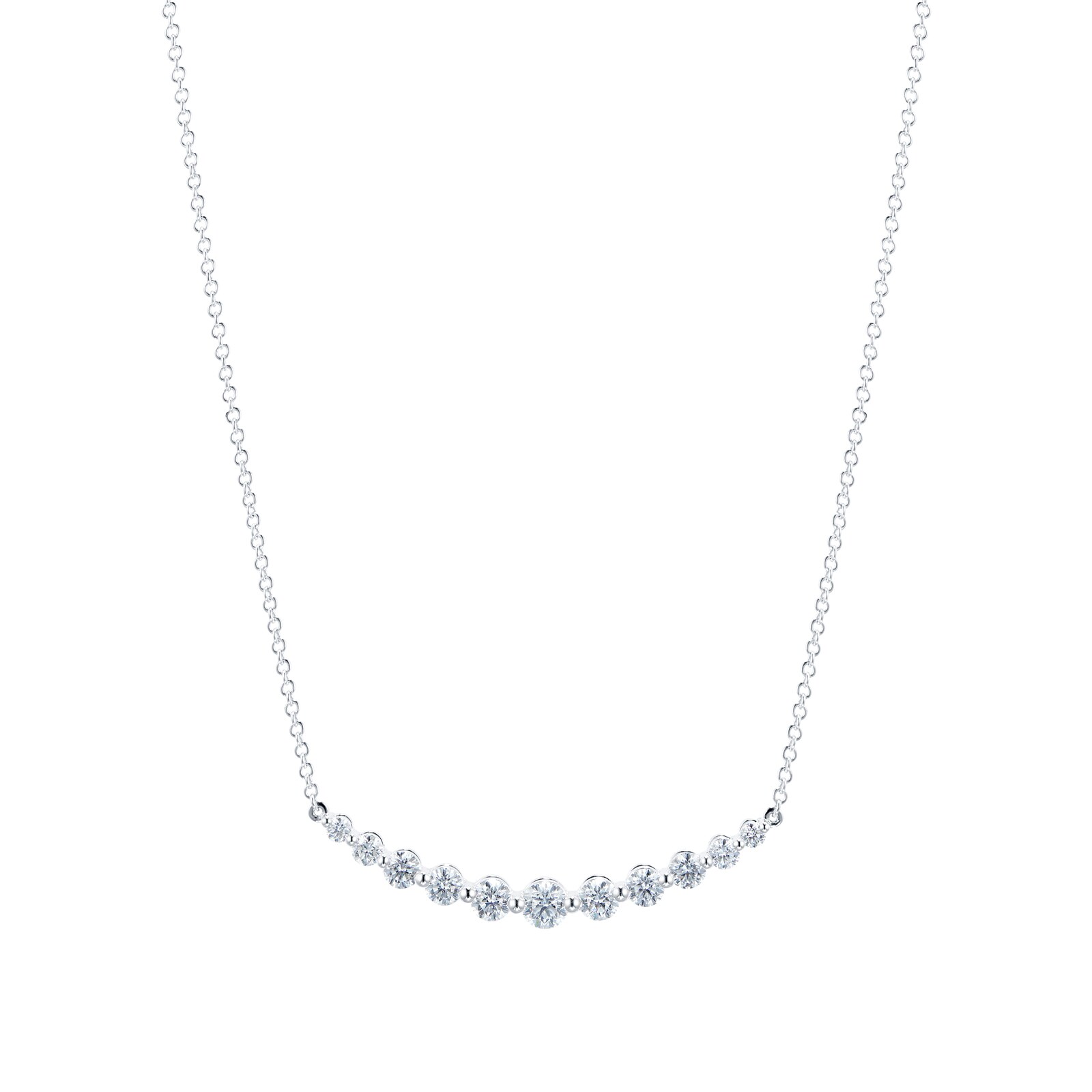 Mayors 18k White Gold 1.07cttw Diamond Smile Necklace