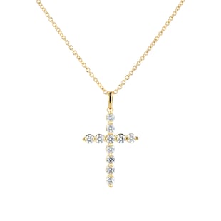 Mayors 18k Yellow Gold 0.51cttw Diamond Cross Pendant