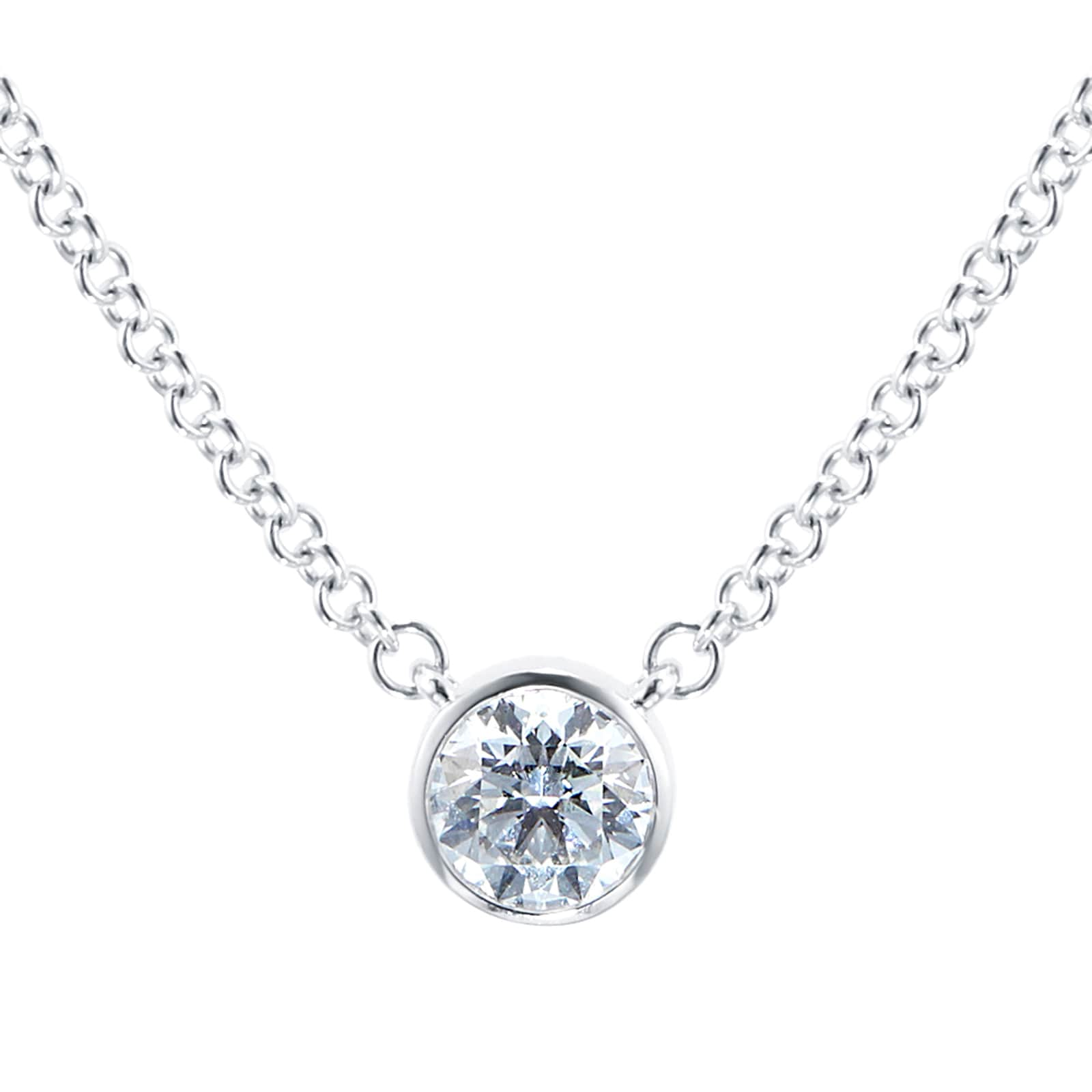 Liven Co Single Bezel Set Diamond Solitaire Necklace