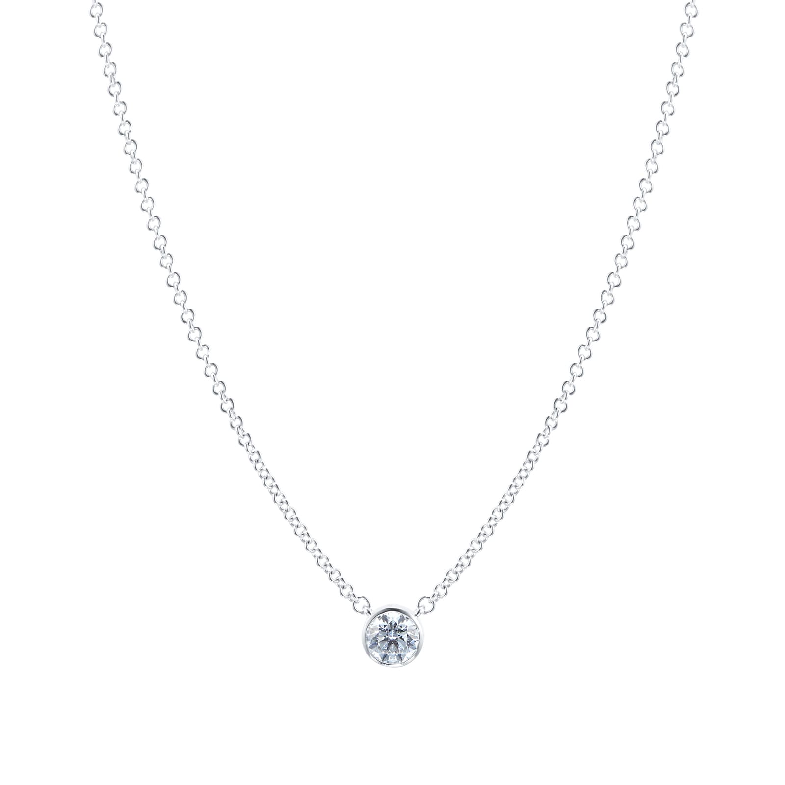 Bezel set diamond necklace on sale tiffany