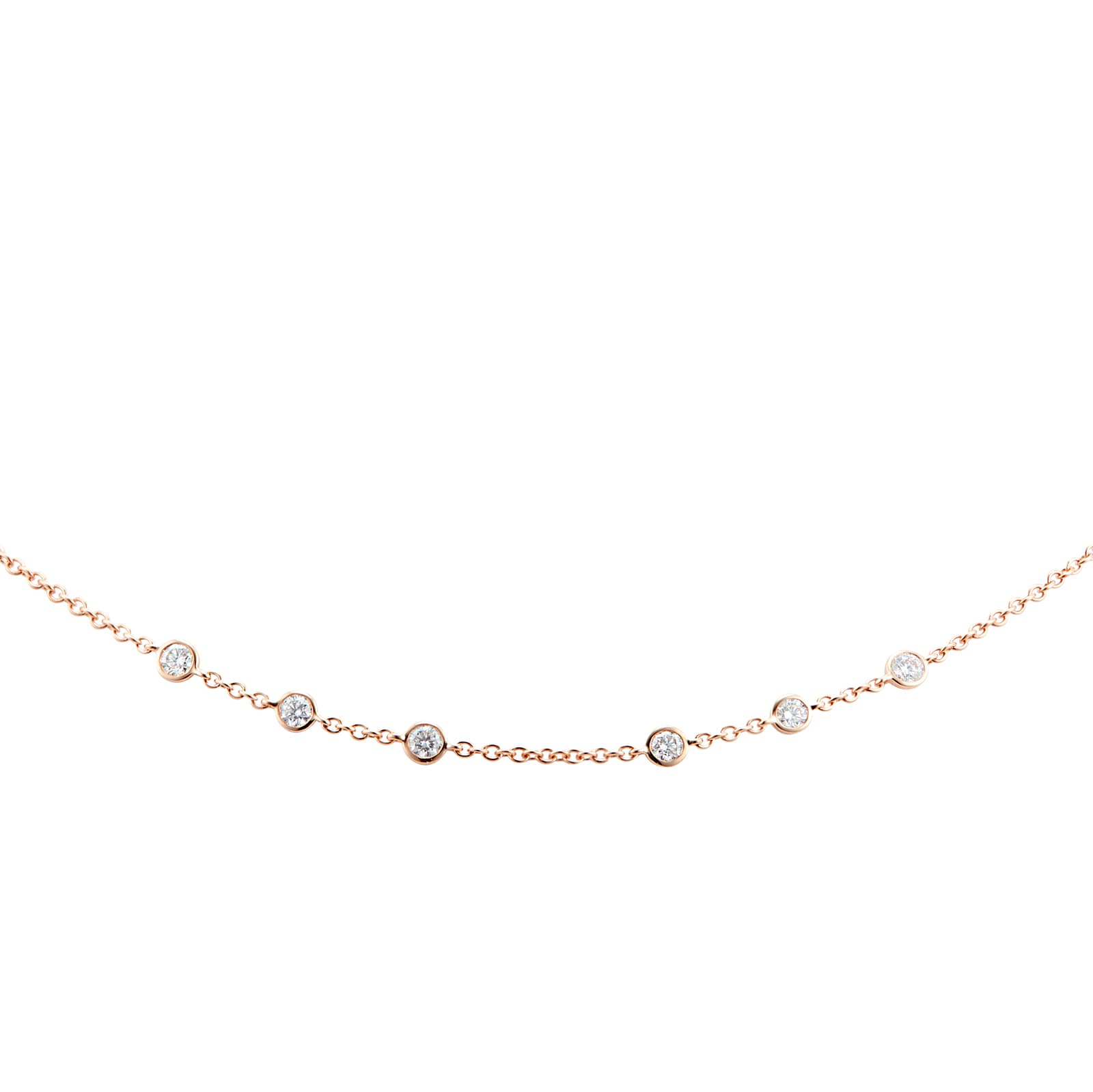 Mayors 18k Rose Gold 0.72cttw Bezel Set Diamond Station Necklace
