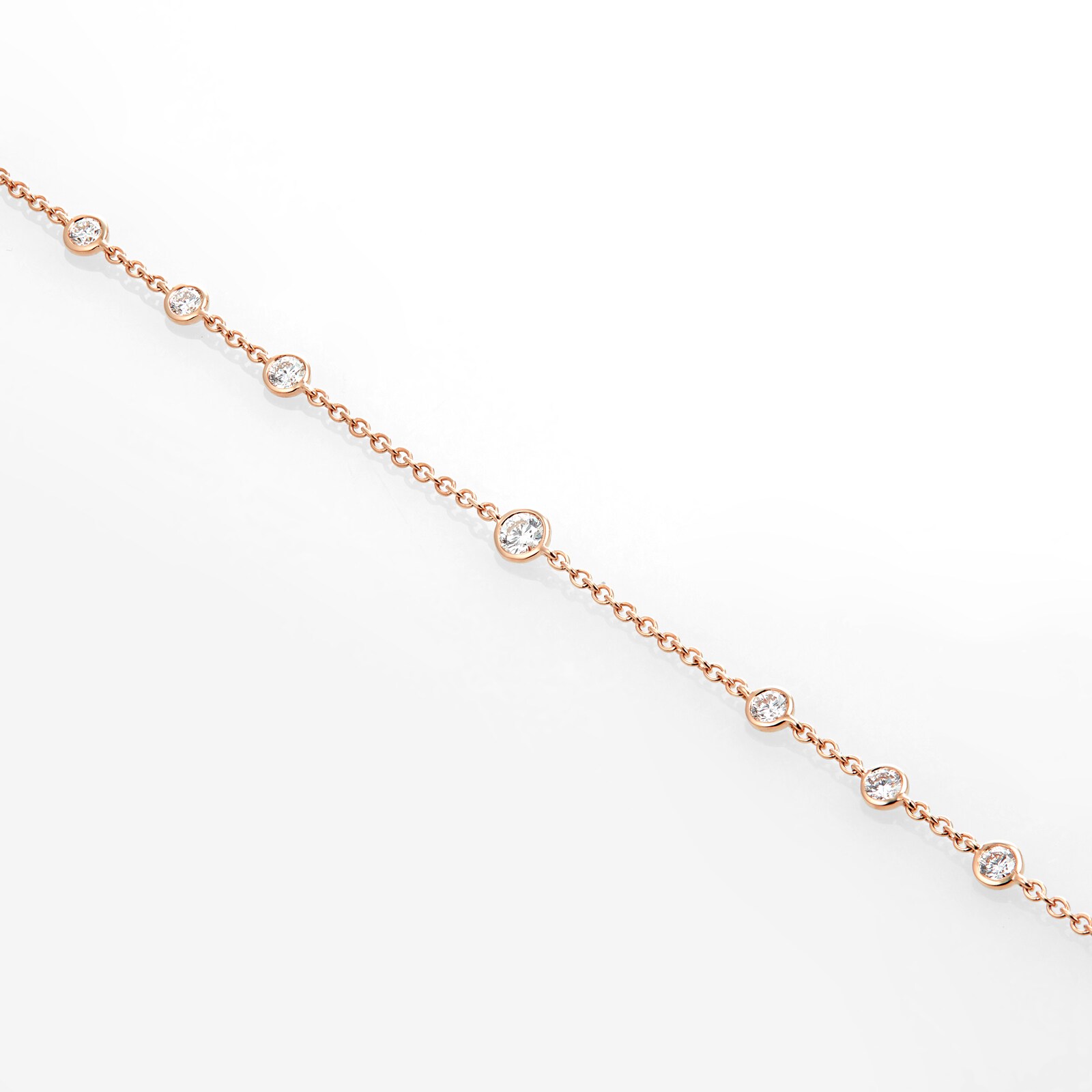 Mayors 18k Rose Gold 0.72cttw Bezel Set Diamond Station Necklace
