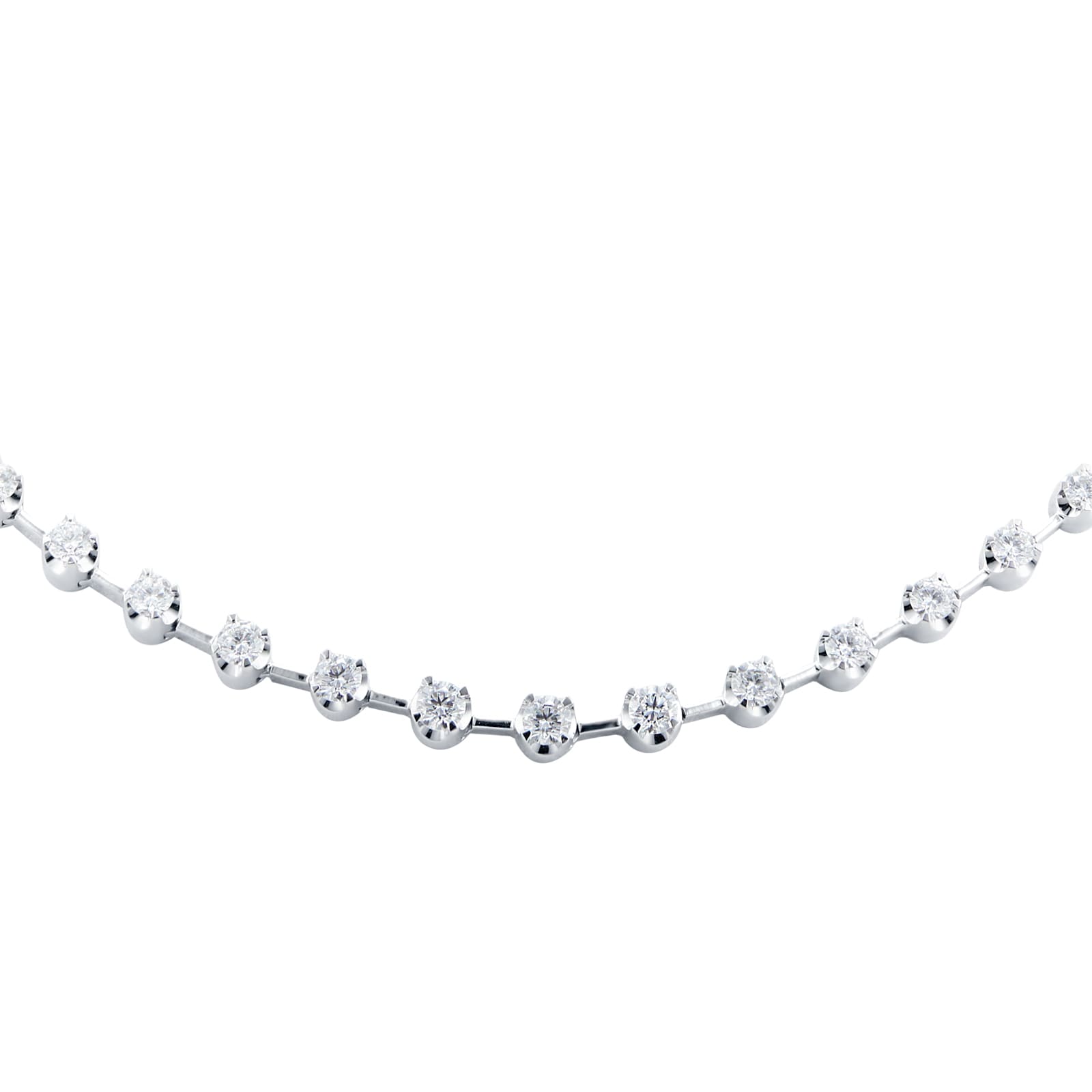 14kt white gold mini diamond bar necklace - Freedman Jewelers