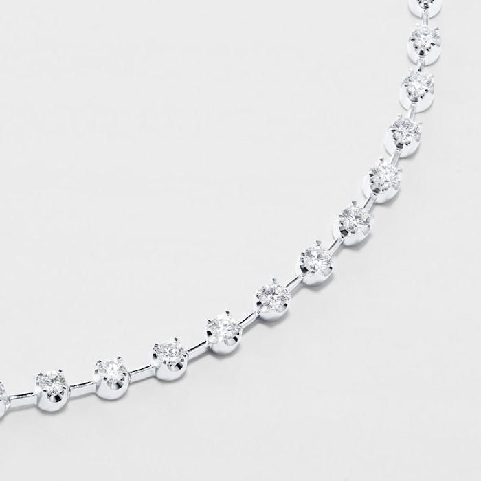 Mayors 18k White Gold 1.91cttw Bezel Set Diamond Station Necklace