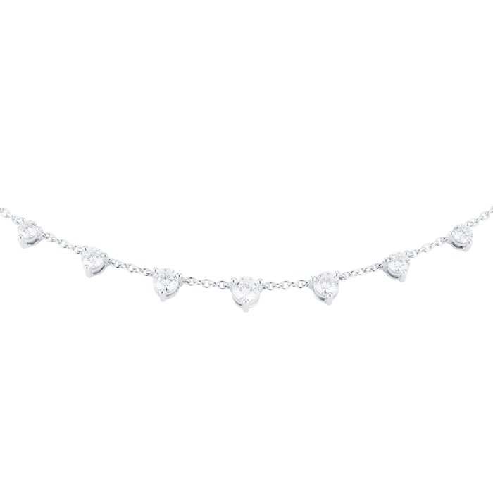 Mayors 18k White Gold 0.79cttw Diamond Station Necklace