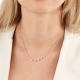Mayors 18k White Gold 0.79cttw Diamond Station Necklace