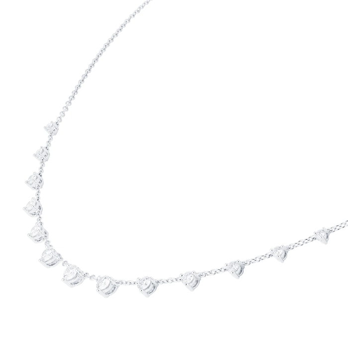 Mayors 18k White Gold 0.79cttw Diamond Station Necklace