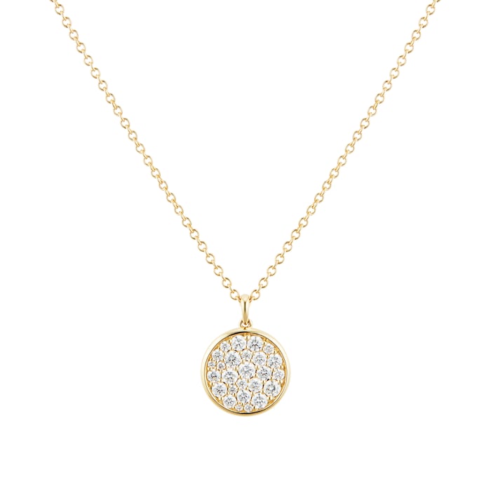 Mayors 18k Yellow Gold 0.45cttw Pave Diamond Medallion Necklace