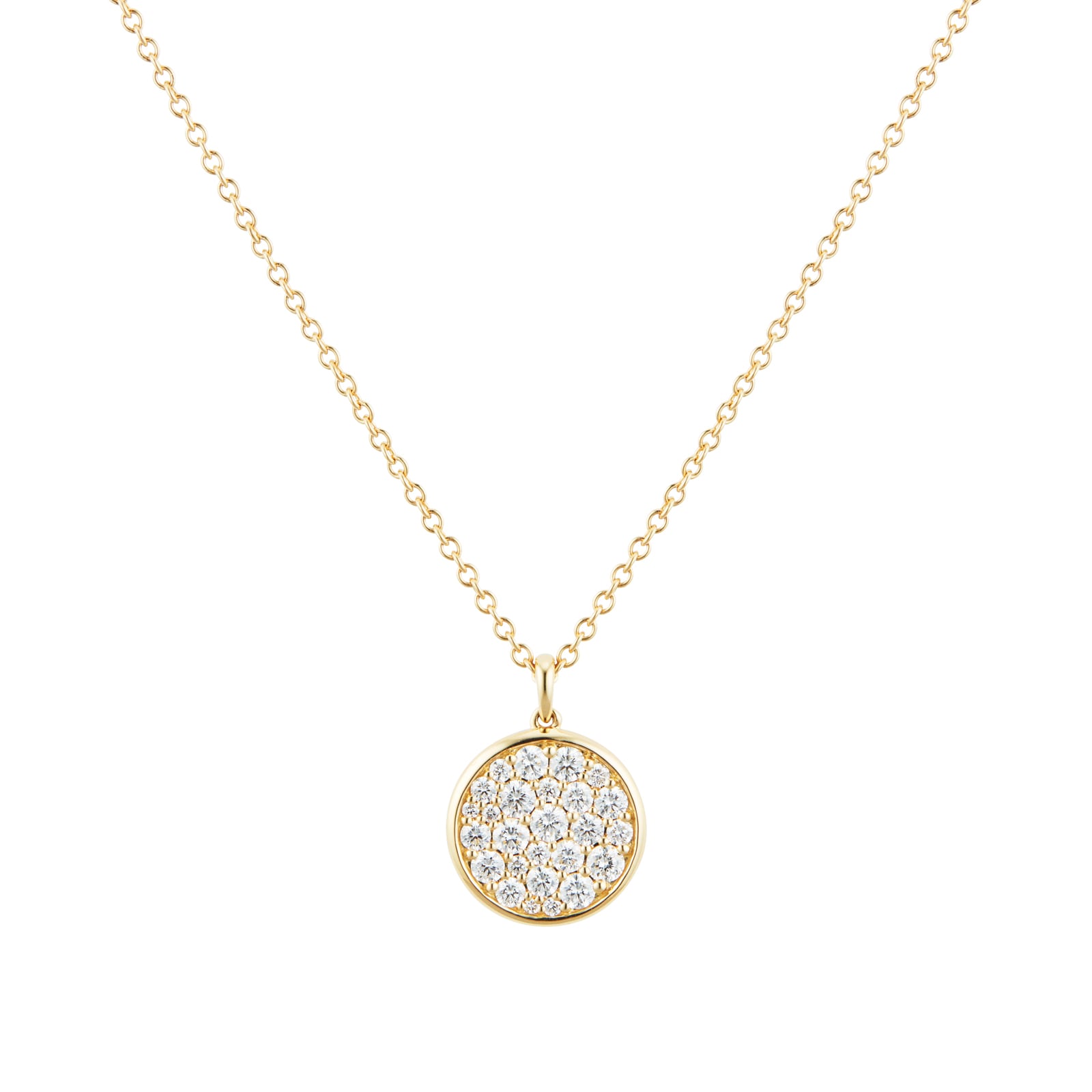 Mayors 18k Yellow Gold 0.45cttw Pave Diamond Medallion Necklace ...