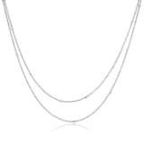 Mayors 18k White Gold 12.80cttw Diamond 2 Row Station Necklace