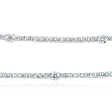 Mayors 18k White Gold 12.80cttw Diamond 2 Row Station Necklace