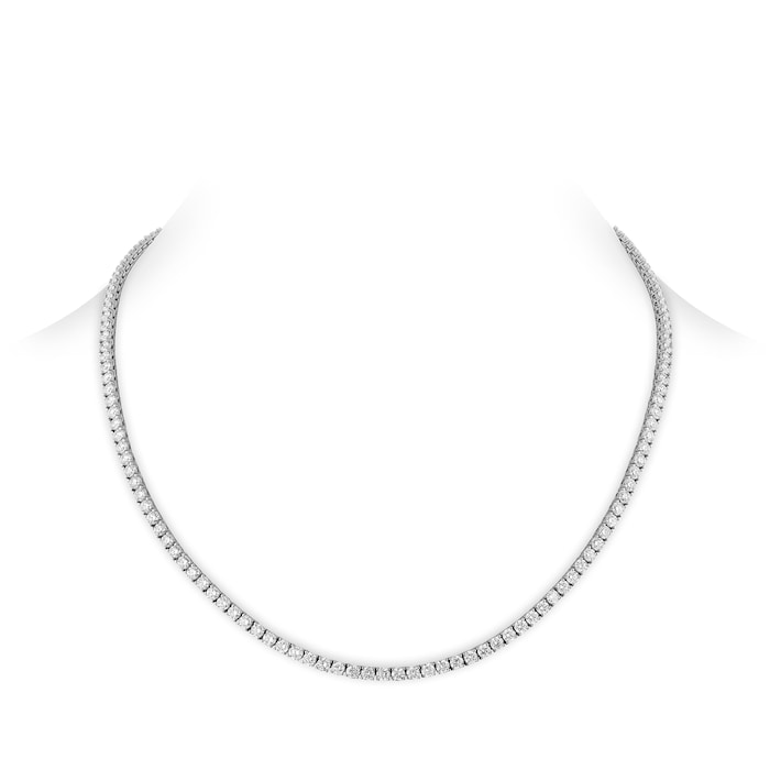 Mayors 18k White Gold 10.95cttw Diamond Line Necklace 17"