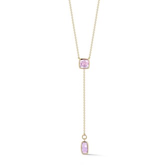 Betteridge 18k Rose Gold 3.06cttw Cushion Cut Amethyst Lariat Necklace 18" Betteridge 18k Rose Gold 3.06cttw Cushion Cut Amethyst Lariat Necklace 18"