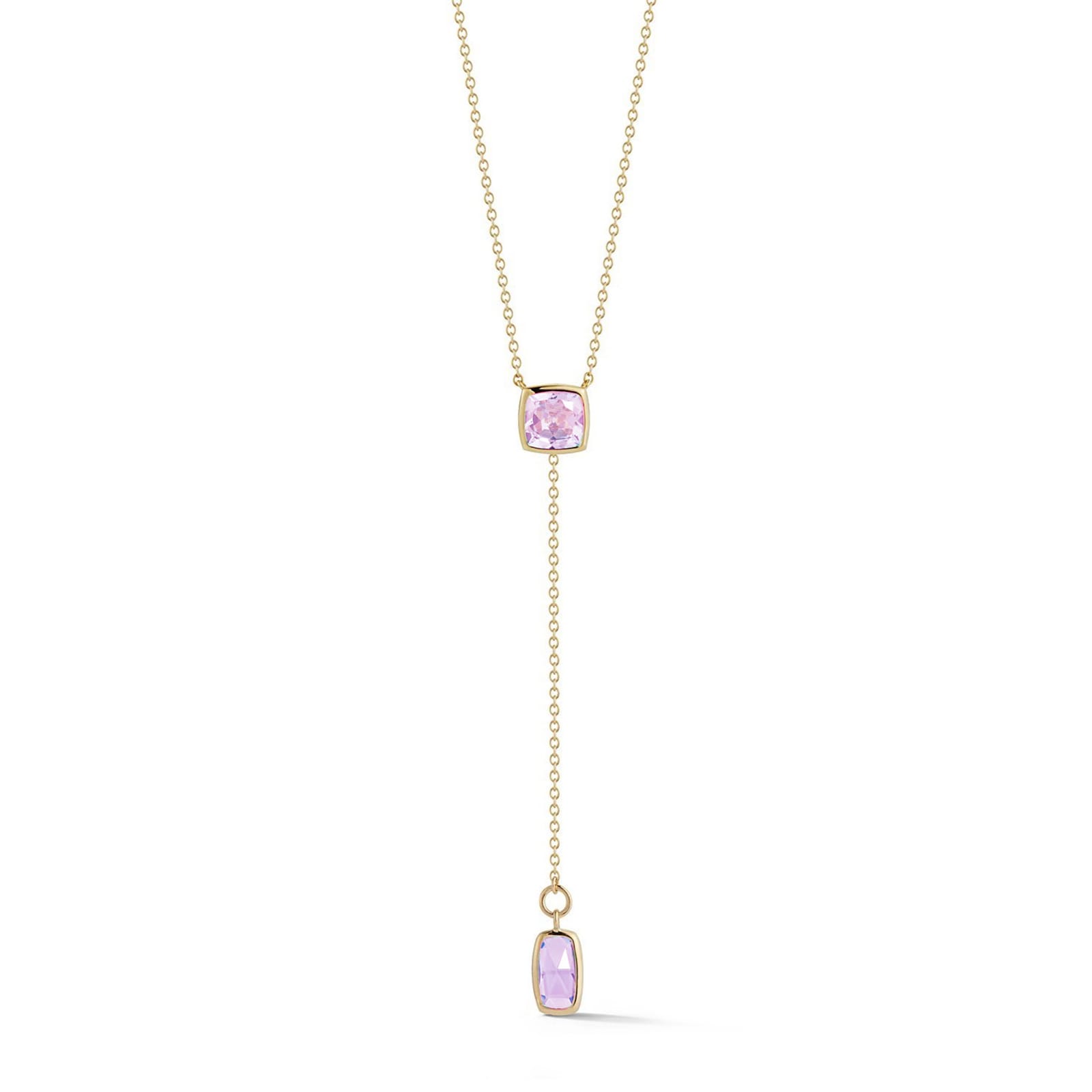 Betteridge 18k Rose Gold 3.06cttw Cushion Cut Amethyst Lariat Necklace 18"