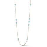 Betteridge 18k Yellow Gold Elongated Cushion Cut Blue Topaz Station Necklace 36"