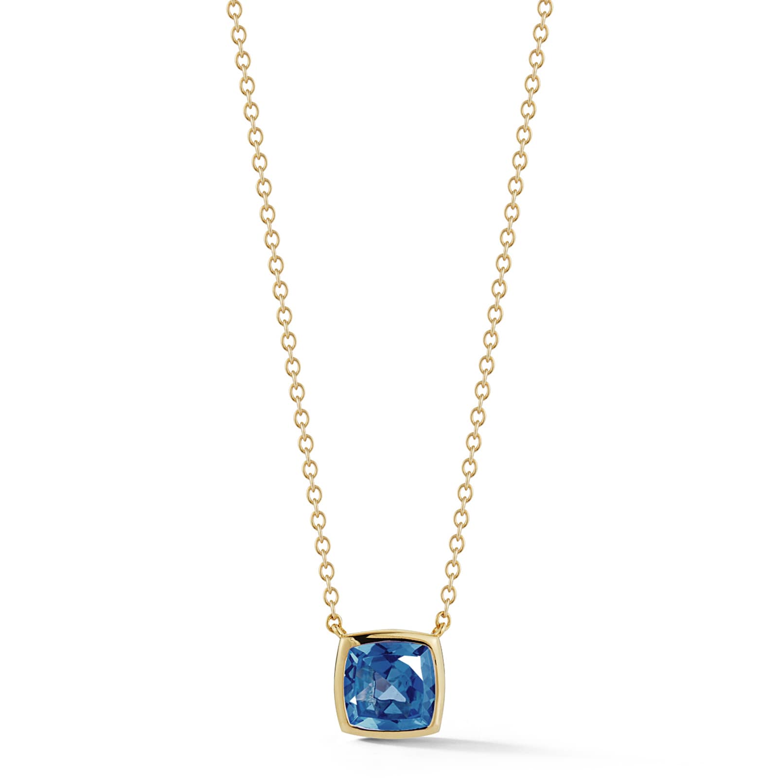 Betteridge 18k Yellow Gold Gaia 1.75cttw Blue Topaz Small Pendant 18"