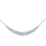 Betteridge 18k White Gold 1.09cttw Graduated Diamond Curved Bar Necklace