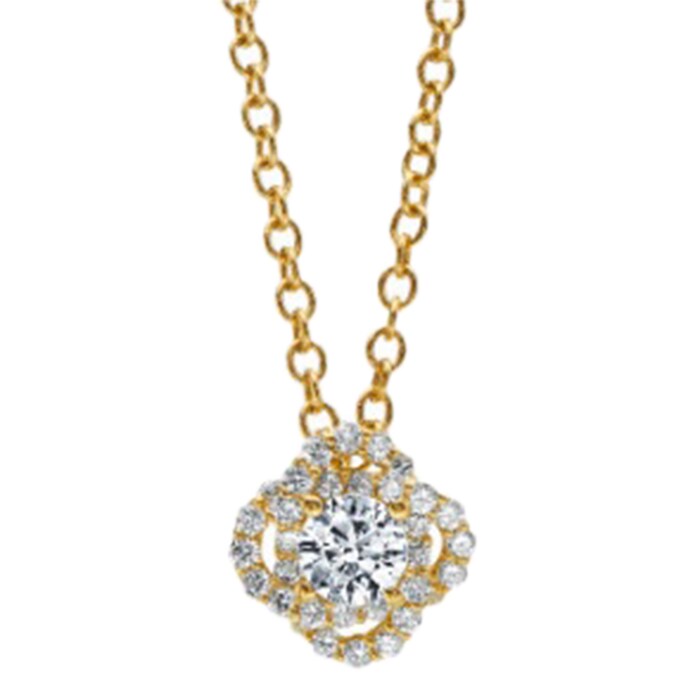 Betteridge 18k Yellow Gold 0.85cttw Diamond Woven Border Halo Pendant