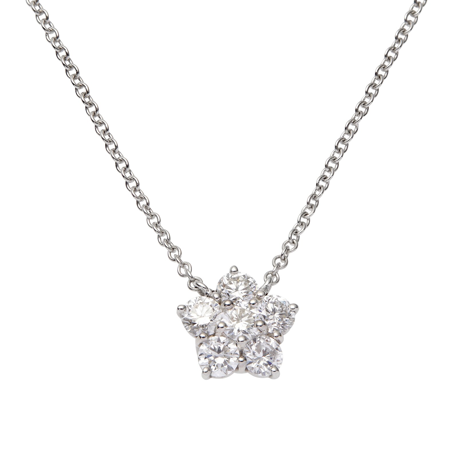 Betteridge Platinum 1.40cttw Diamond Medium Cluster Astra Pendant 16"