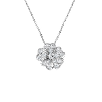 Betteridge 18k White Gold 0.33cttw Diamond Flower Pendant 16.75"