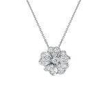 Betteridge 18k White Gold 0.33cttw Diamond Flower Pendant 16.75"