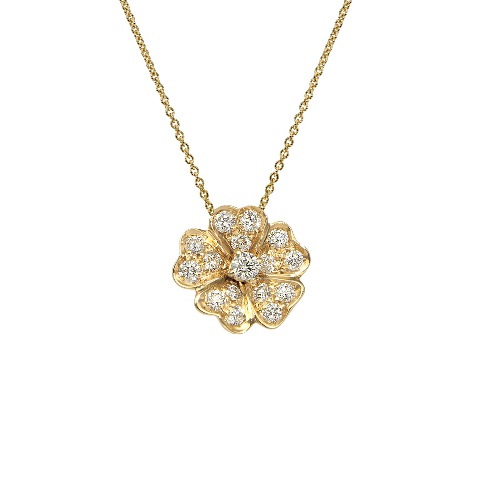 Betteridge 18k Yellow Gold 0.33cttw Diamond Small Flower Pendant