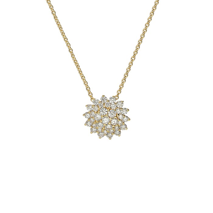 Betteridge 18k Yellow Gold 0.91cttw Diamond 13.5mm Cluster Pendant 17"