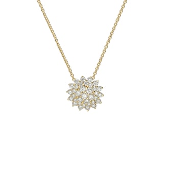 Betteridge 18k Yellow Gold 0.91cttw Diamond 13.5mm Cluster Pendant 17"
