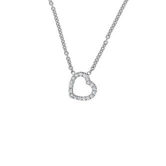 Betteridge 18k White Gold 0.27cttw Diamond Skewed Open Heart Pendant 17" Betteridge 18k White Gold 0.27cttw Diamond Skewed Open Heart Pendant 17"