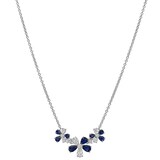 Betteridge 18k White Gold 2.57cttw Sapphire and 1.24cttw Diamond Flower Pendant