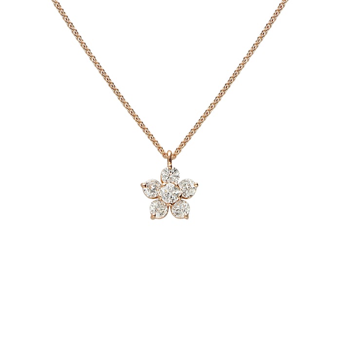 Betteridge 18k Rose Gold 0.40cttw Diamond Flower Pendant 17"