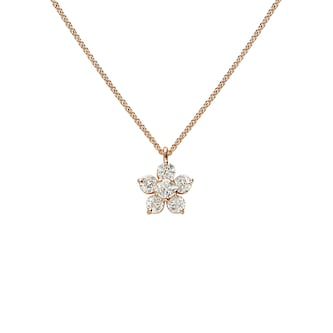 Betteridge 18k Rose Gold 0.40cttw Diamond Flower Pendant 17"