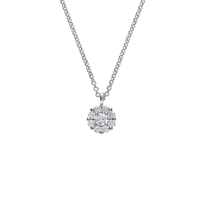 Betteridge 18k White Gold 0.25cttw Diamond 6.5mm Cluster Pendant 17"