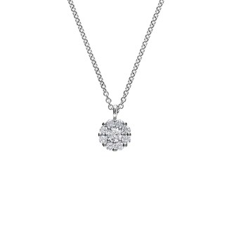 Betteridge 18k White Gold 0.25cttw Diamond 6.5mm Cluster Pendant 17" Betteridge 18k White Gold 0.25cttw Diamond 6.5mm Cluster Pendant 17"