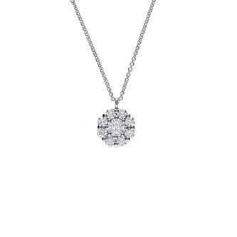 Betteridge 18k White Gold 0.48cttw Diamond 8mm Cluster Pendant 17" Betteridge 18k White Gold 0.48cttw Diamond 8mm Cluster Pendant 17"