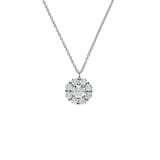 Leo Pizzo 18k White Gold 0.62cttw Diamond 9mm Cluster Pendant 17"