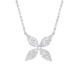 Betteridge 18k White Gold 1.24cttw Marquise Cut Diamond Flower Pendant