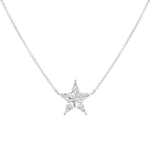 Betteridge 18k White Gold 0.48cttw Kite Cut Diamond Star Shape Solitaire Pendant 18"