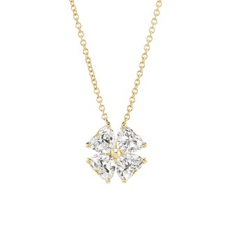 Betteridge 18k Yellow Gold 1.20cttw Heart Shaped Diamond Flower Pendant