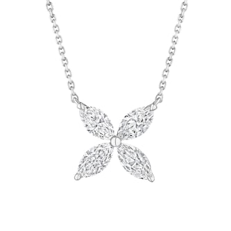 Betteridge 18k White Gold 1.25cttw Marquise Cut Diamond Flower Pendant Betteridge 18k White Gold 1.25cttw Marquise Cut Diamond Flower Pendant