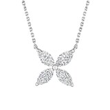 Betteridge 18k White Gold 1.25cttw Marquise Cut Diamond Flower Pendant