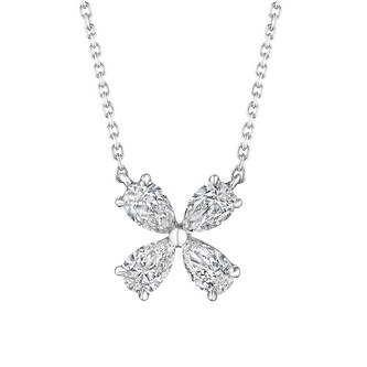 Betteridge 18k White Gold 1.29cttw Pear Cut Diamond Flower Pendant Betteridge 18k White Gold 1.29cttw Pear Cut Diamond Flower Pendant