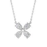 Betteridge 18k White Gold 1.29cttw Pear Cut Diamond Flower Pendant