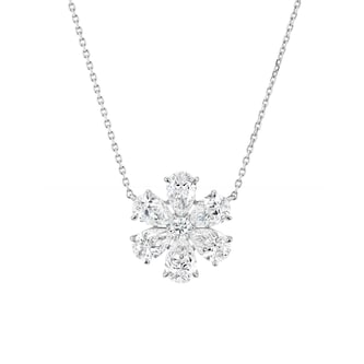 Betteridge 18k White Gold 2.52cttw Pear Cut Diamond Flower Pendant